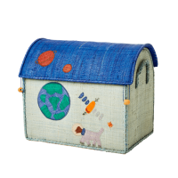 Space Theme Small Raffia Toy Basket Rice DK